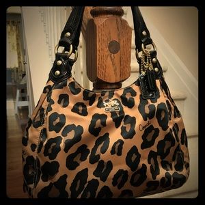 Coach Madison leopard print handbag